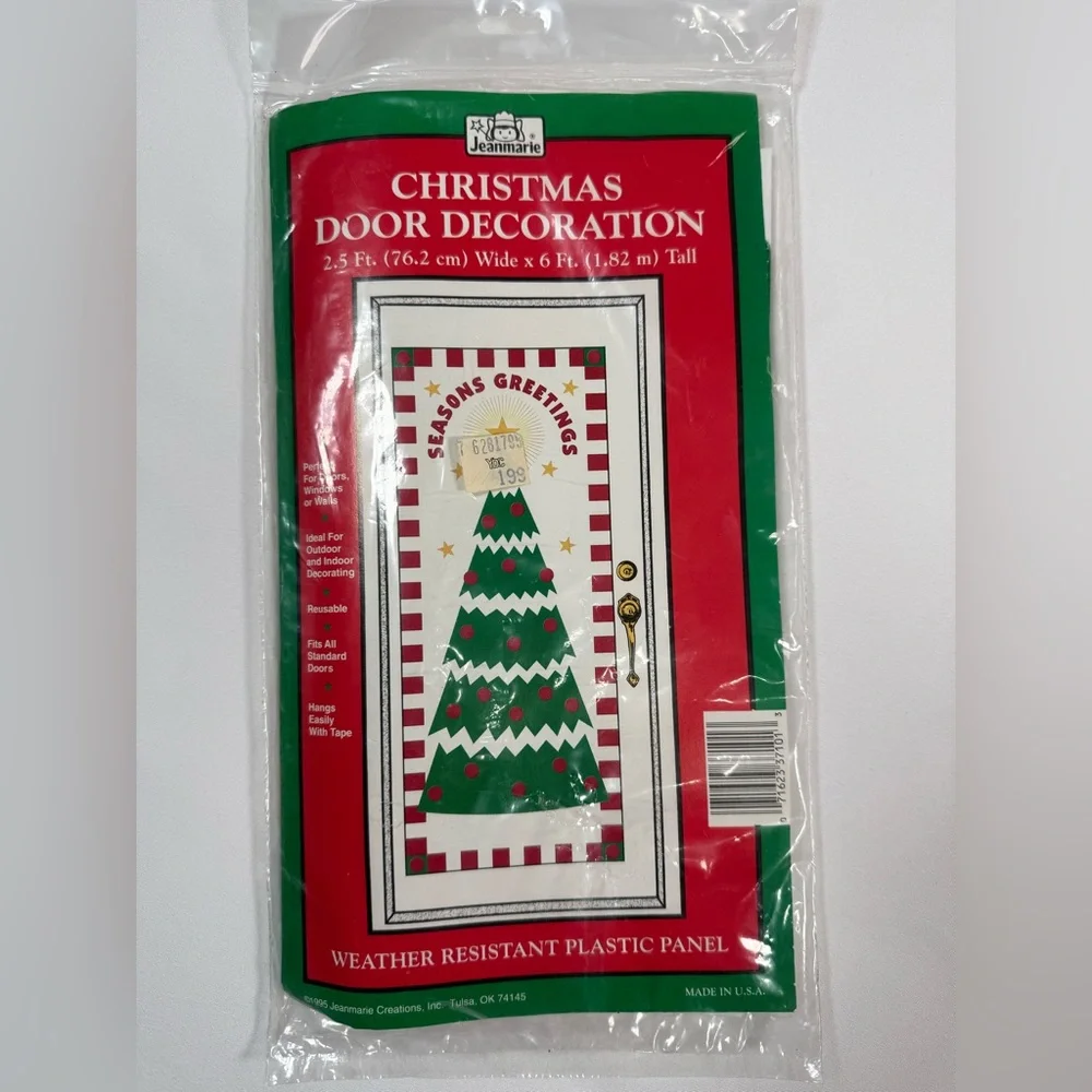 VINTAGE 1995 JEANMARIE CREATIONS Christmas Door Decorations Set Santa Tree NEW‎